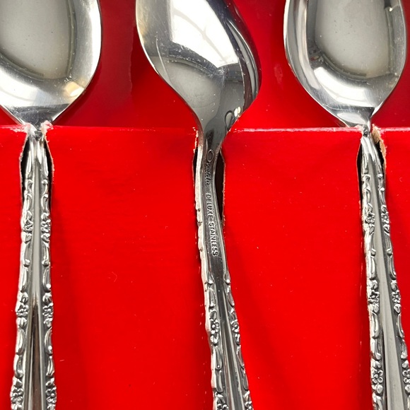 New!! Vintage Oneida Deluxe Teaspoons 6" Set Of 4, In Original Package - Picture 5 of 5